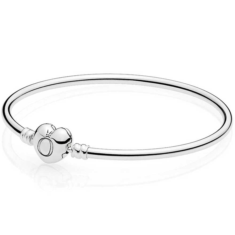 Sliver Heart Shape Clasp Bracelet Sterling Silver 925