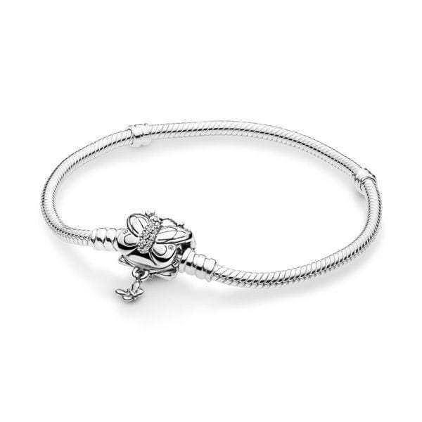 Butterfly Clasp Silver Bracelet Sterling Silver 925