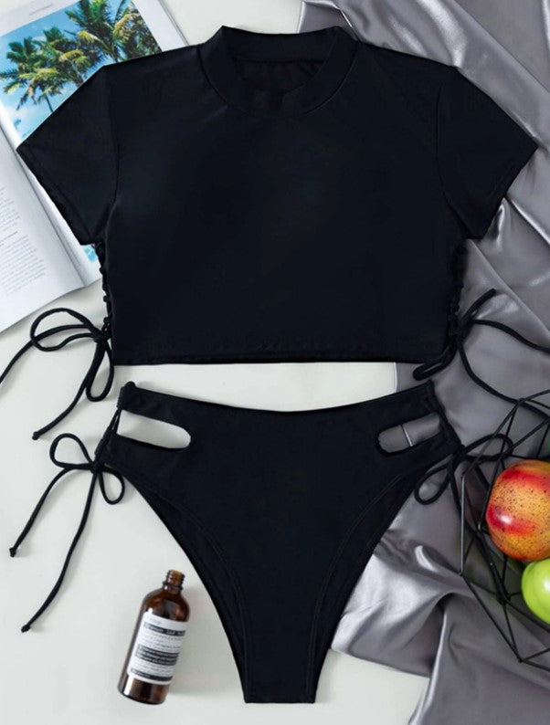 Black Lace Up Side Bikini Swimsuit Take 2 Online