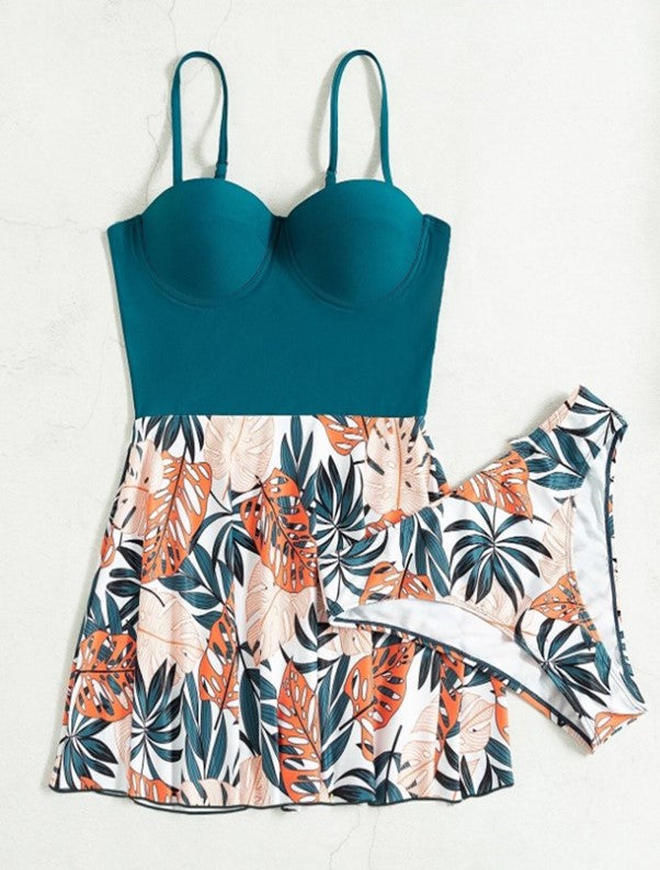 Push Up Swim Dress Tropical Print – Take 2 Online