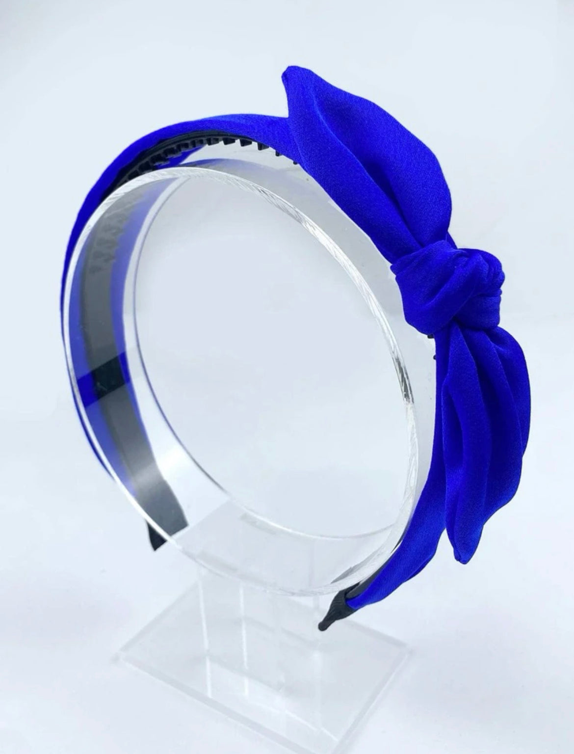 Bright Blue Slim Bow Aliceband