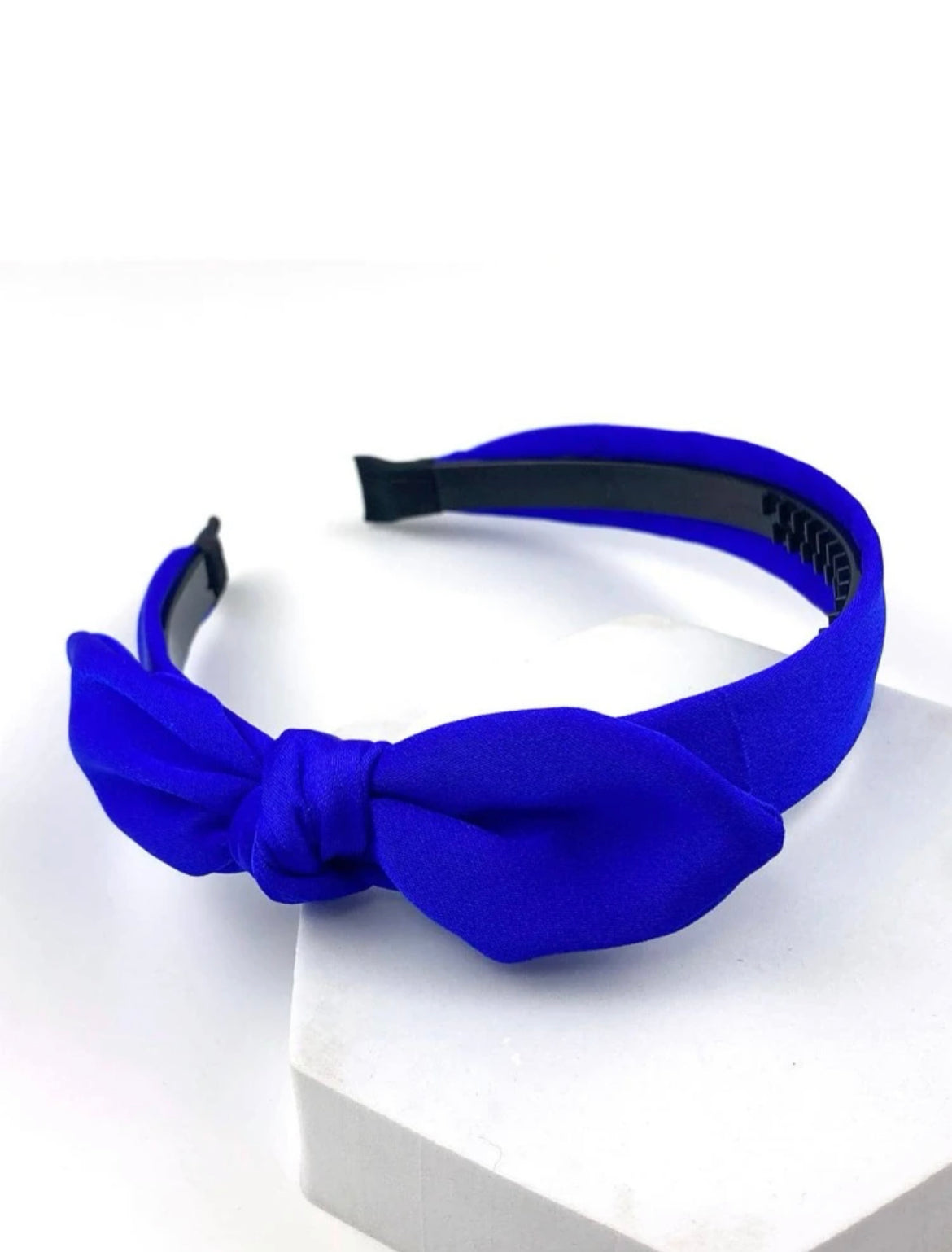 Bright Blue Slim Bow Aliceband