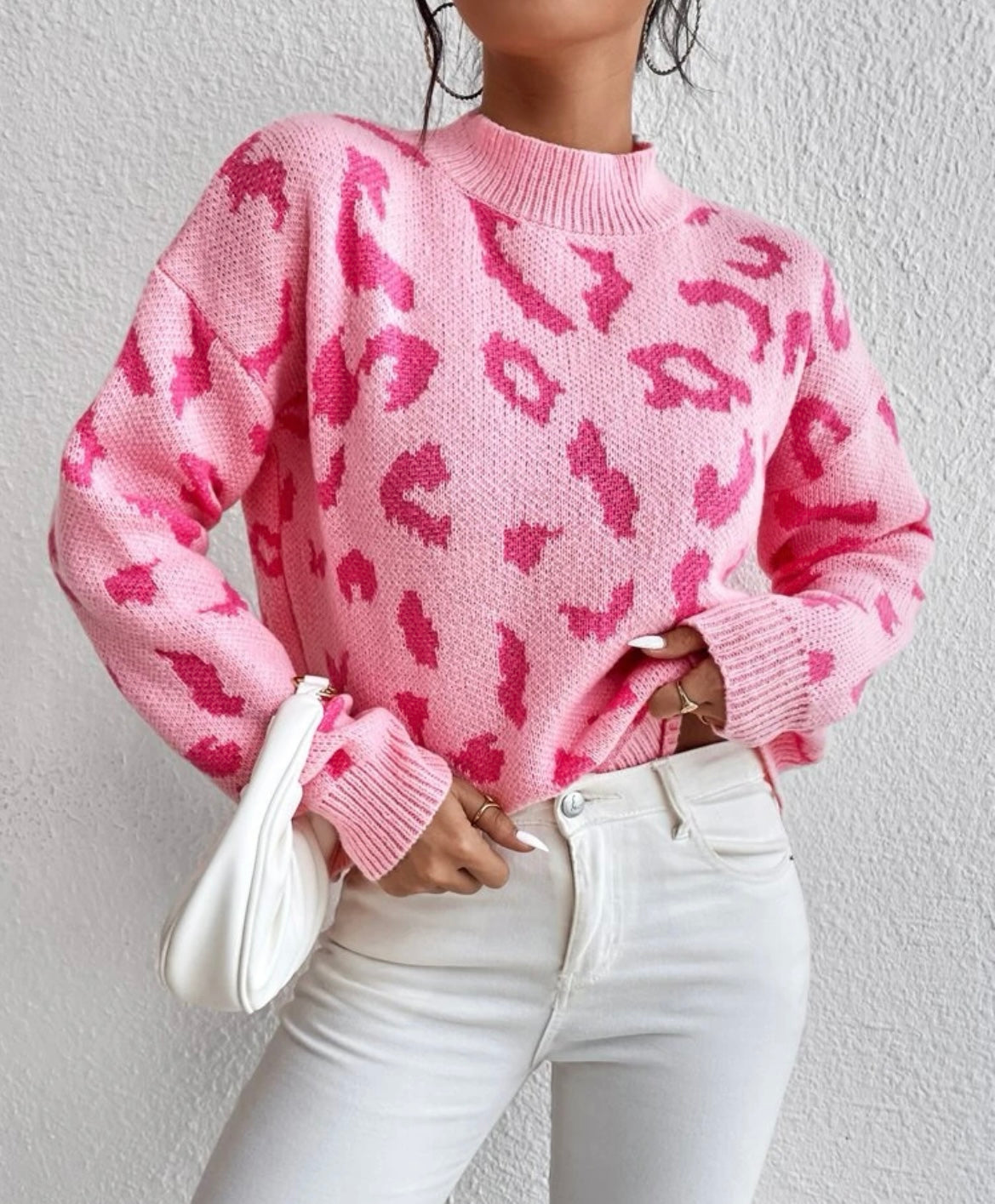 Leopard Print Pink Sweater Take 2 Online