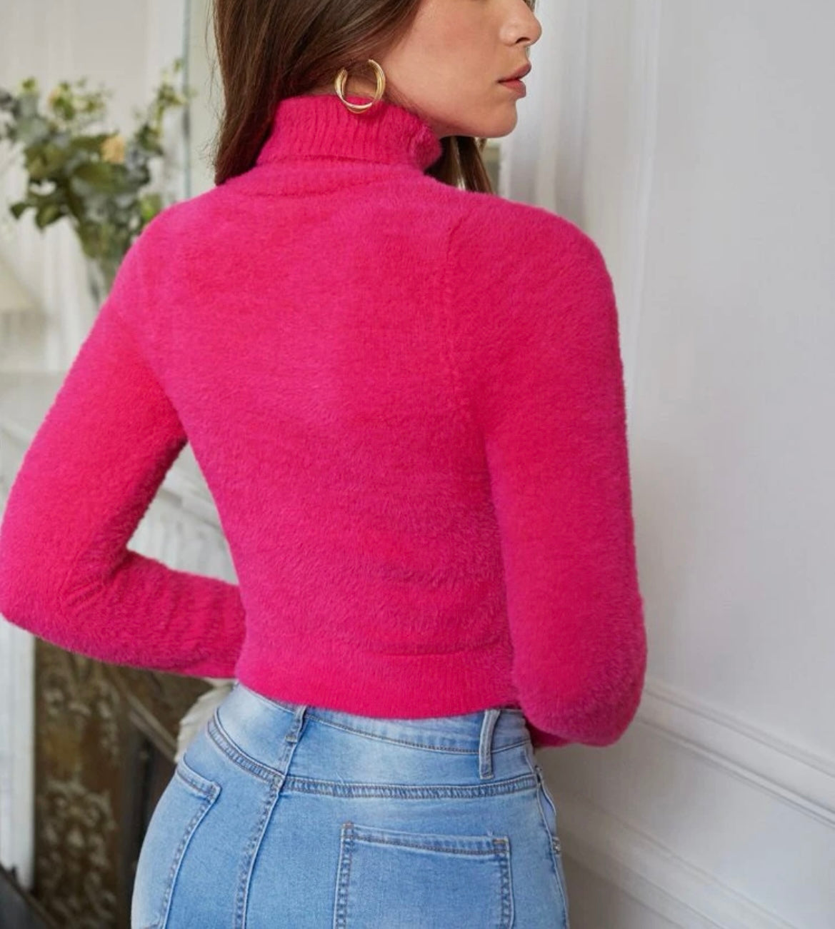 Bright on sale pink turtleneck