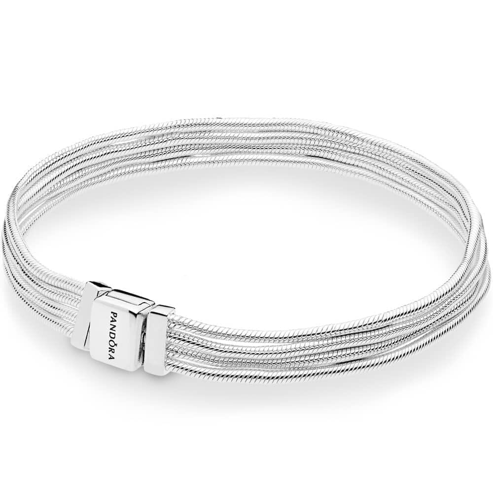 Multi Chain Silver Clip Bracelet Sterling Silver 925 
