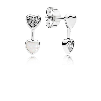 Love Heart Earrings Sterling Silver 925 