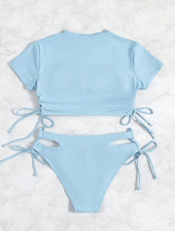 Baby Blue Lace Up Side Bikini Swimsuit Take 2 Online